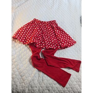 J.E Sterguard Girls Leggings with Skirt Red Poka dot Skirted Leggings Size 10